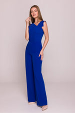 Jumpsuit Stylove til dame fra MS StyleHaven, laget av polyester; Viskose, farge Grå, størrelse XL, med sleeveless ermer, perfekt til dress