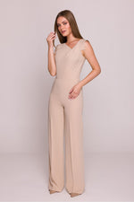 Jumpsuit Stylove til dame fra MS StyleHaven, laget av polyester; Viskose, farge Fiolett, størrelse M, med sleeveless ermer, perfekt til dress