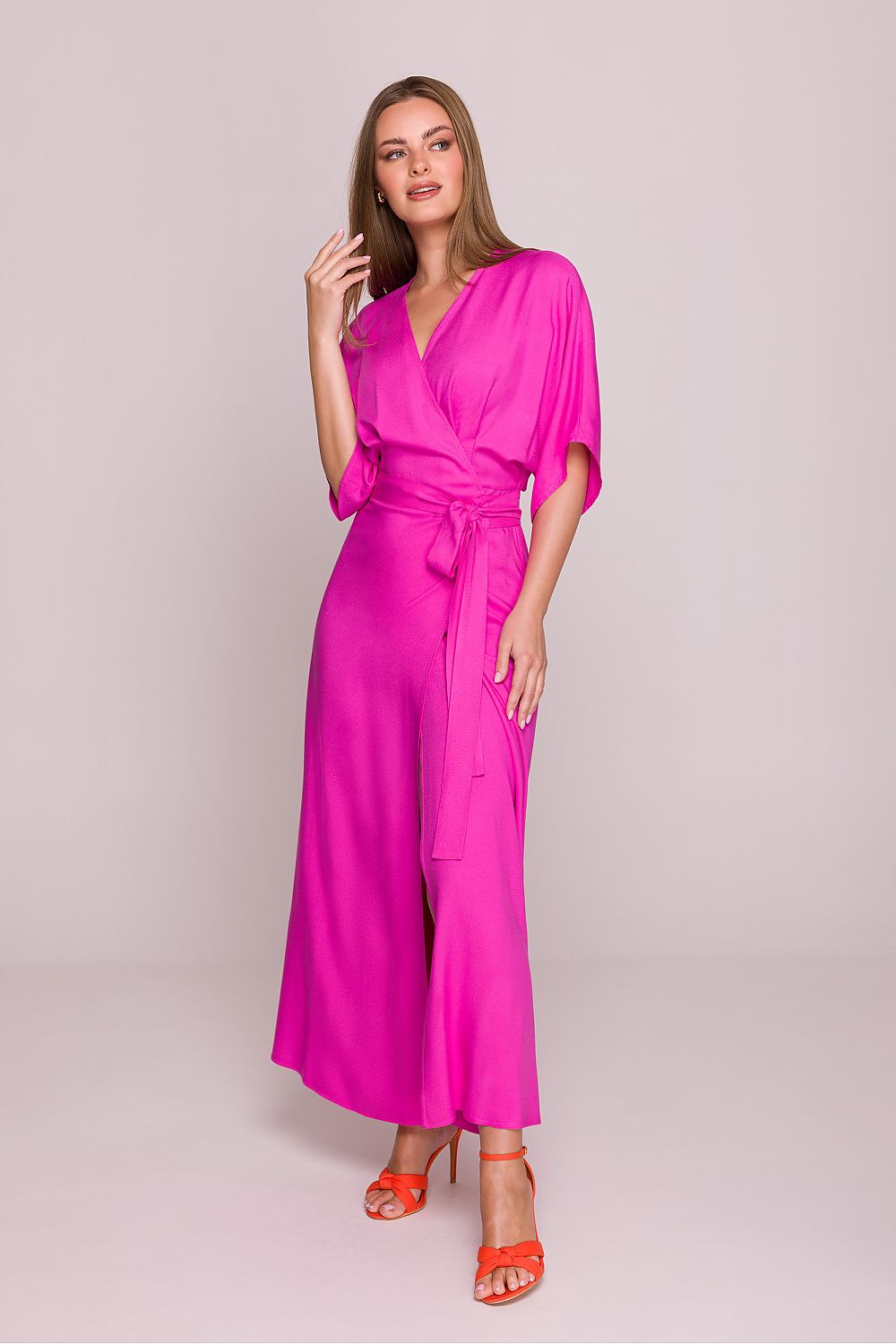 Dagkjole Stylove til dame fra MS StyleHaven, laget av Viskose, farge Blå, størrelse L, med sleeveless; 3-4 ermer, perfekt til dress