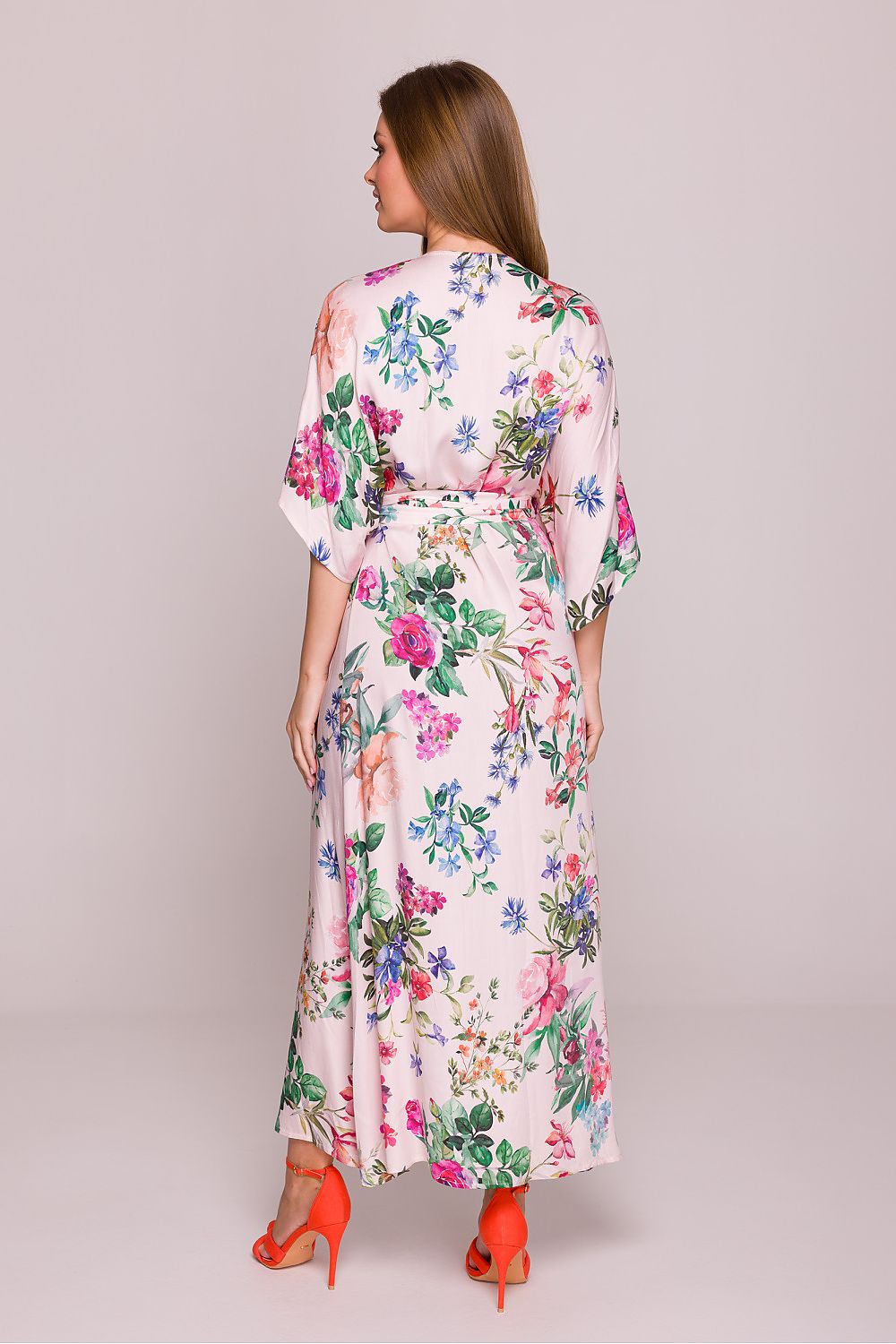 Dagkjole Stylove til dame fra MS StyleHaven, laget av Viskose, farge Flerfarget, størrelse XL, med short; 3-4 ermer, perfekt til dress