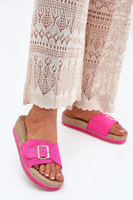 Flip-flops Step in Style til dame fra MS StyleHaven, laget av Bomull, med detaljer i faux-leather, farge Rosa, størrelse 36, med short ermer, hælhøyde low; flat, skostørrelse 36; 37; 38; 39; 40; 41, perfekt til casual