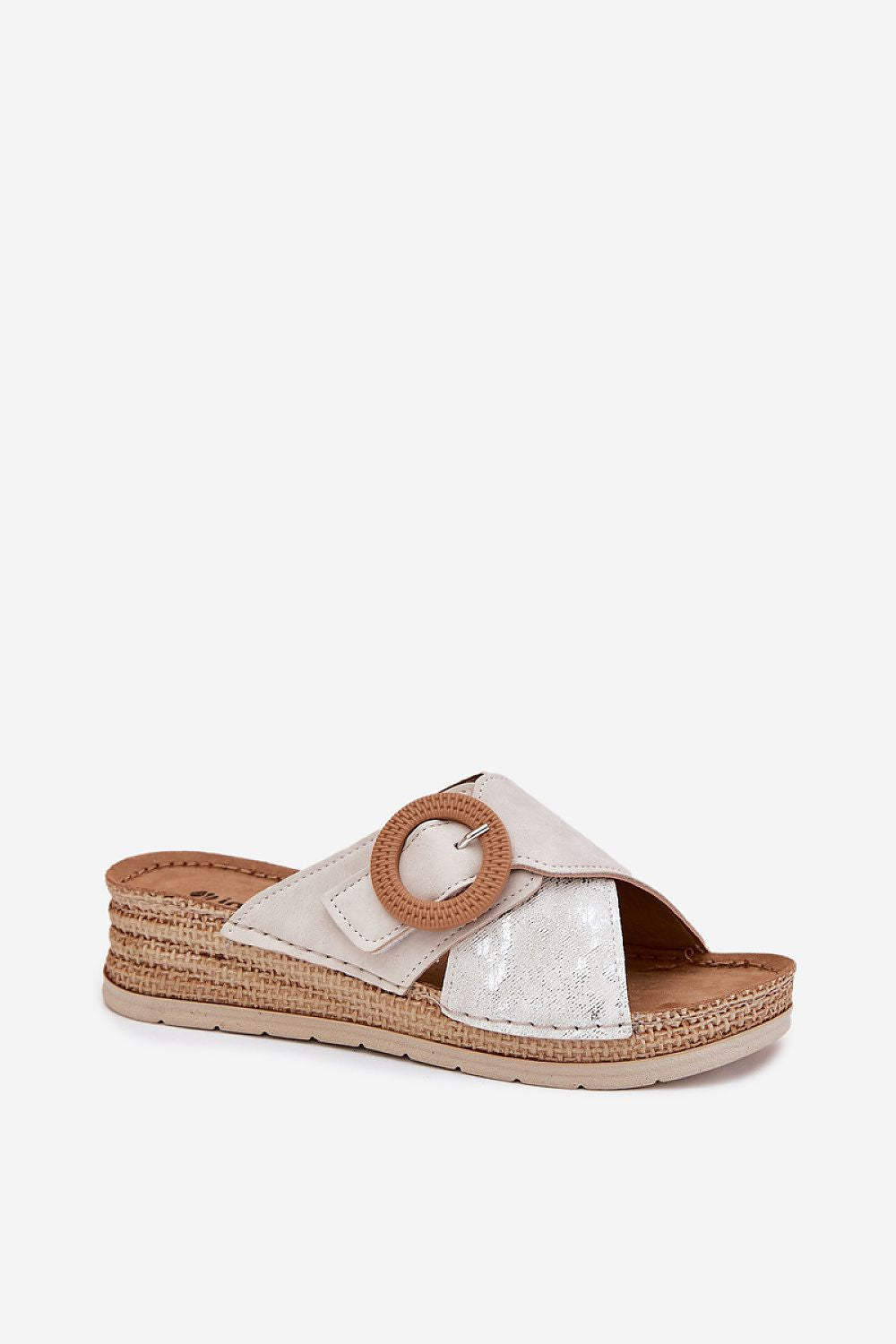 Flip-flops Step in Style til dame fra MS StyleHaven, laget av Bomull, farge beige, størrelse 37, med short ermer, perfekt til casual