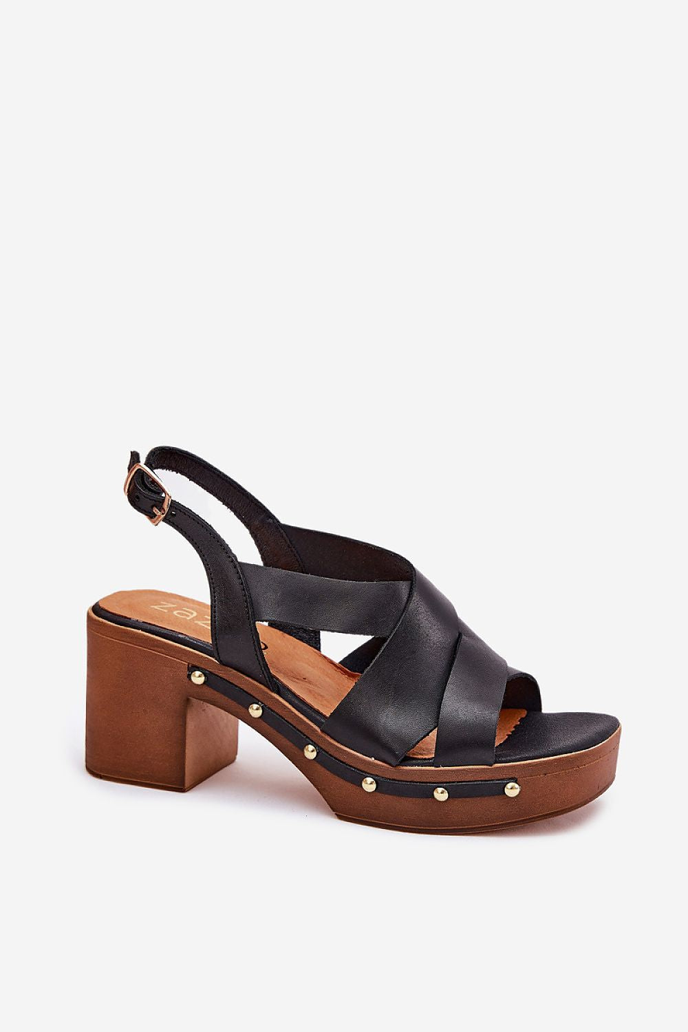 Hælsandaler Step in style til dame fra MS StyleHaven, laget av Bomull, farge Brun, størrelse 40, med short ermer, perfekt til dress