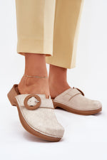Flip-flops Step in Style til dame fra MS StyleHaven, laget av Bomull, med detaljer i synthetic; leather, farge beige, størrelse 36, med short ermer, hælhøyde low; flat, skostørrelse 36; 37; 38; 39; 40; 41, perfekt til casual