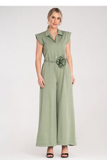 Drakt Figl til dame fra MS StyleHaven, laget av polyester; Viskose, farge beige, størrelse S/M, med sleeveless ermer, perfekt til dress
