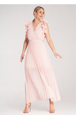 Cocktailkjole Figl til dame fra MS StyleHaven, laget av polyester, farge Gul, størrelse S/M, med sleeveless ermer, perfekt til dress