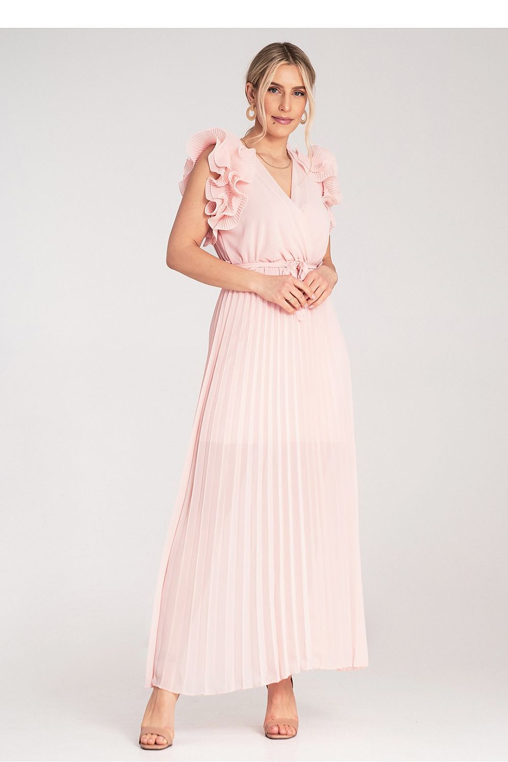 Cocktailkjole Figl til dame fra MS StyleHaven, laget av polyester, farge Grønn, størrelse S/M, med sleeveless ermer, perfekt til dress