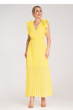 Cocktailkjole Figl til dame fra MS StyleHaven, laget av polyester, farge Grønn, størrelse S/M, med sleeveless ermer, perfekt til dress