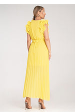 Cocktailkjole Figl til dame fra MS StyleHaven, laget av polyester, farge Grønn, størrelse S/M, med sleeveless ermer, perfekt til dress