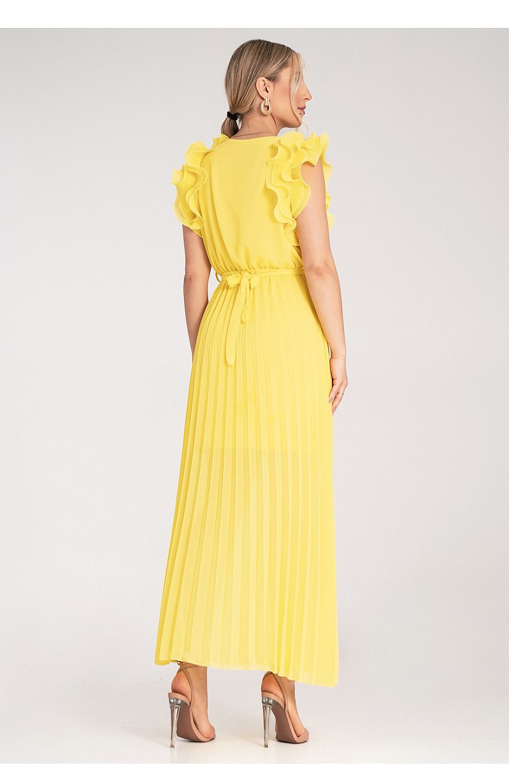 Cocktailkjole Figl til dame fra MS StyleHaven, laget av polyester, farge Grønn, størrelse S/M, med sleeveless ermer, perfekt til dress