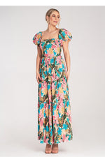 Dagkjole Figl til dame fra MS StyleHaven, laget av Bomull; Elastan-1, farge Rosa, størrelse S/M, med short ermer, perfekt til dress