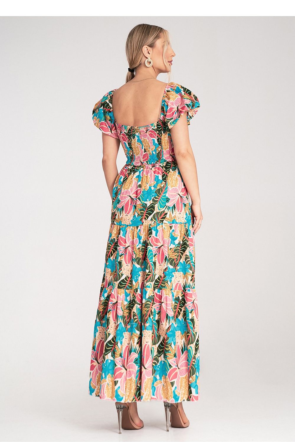 Dagkjole Figl til dame fra MS StyleHaven, laget av Bomull; Elastan-1, farge Rosa, størrelse S/M, med short ermer, perfekt til dress