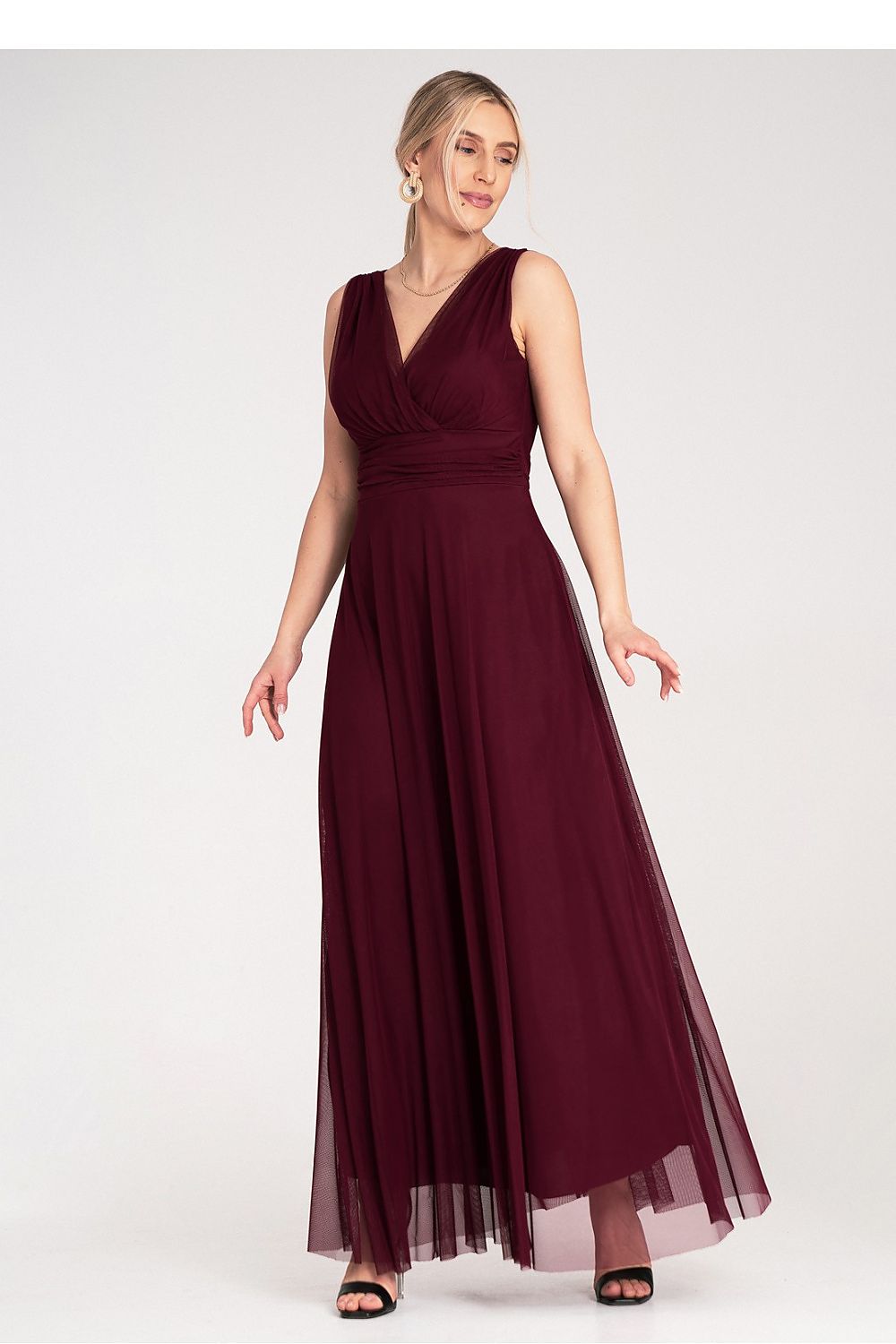 Cocktailkjole Figl til dame fra MS StyleHaven, laget av polyester, farge Rosa, størrelse S/M, med sleeveless ermer, perfekt til dress