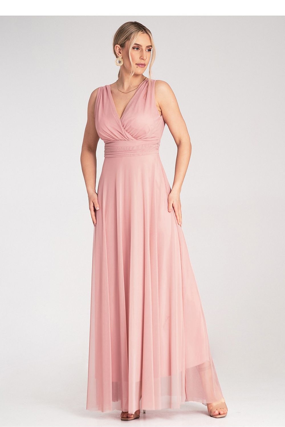 Cocktailkjole Figl til dame fra MS StyleHaven, laget av polyester, farge Rosa, størrelse S/M, med sleeveless ermer, perfekt til dress