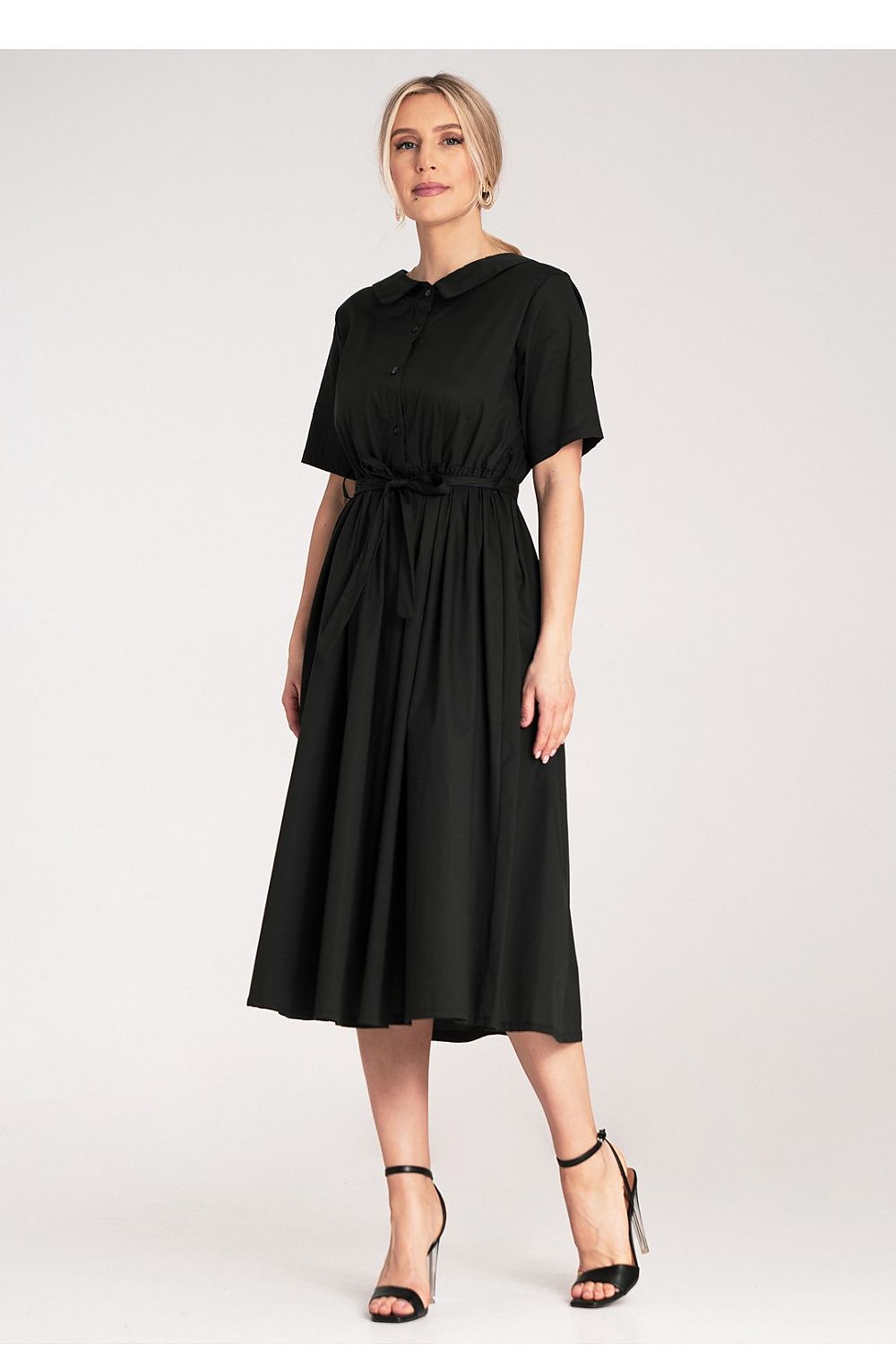 Dagkjole Figl til dame fra MS StyleHaven, laget av Bomull, farge Blå, størrelse S/M, med short ermer, perfekt til dress