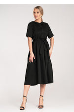 Dagkjole Figl til dame fra MS StyleHaven, laget av Bomull, farge Grønn, størrelse S/M, med short ermer, perfekt til dress