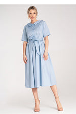 Dagkjole Figl til dame fra MS StyleHaven, laget av Bomull, farge Grønn, størrelse S/M, med short ermer, perfekt til dress