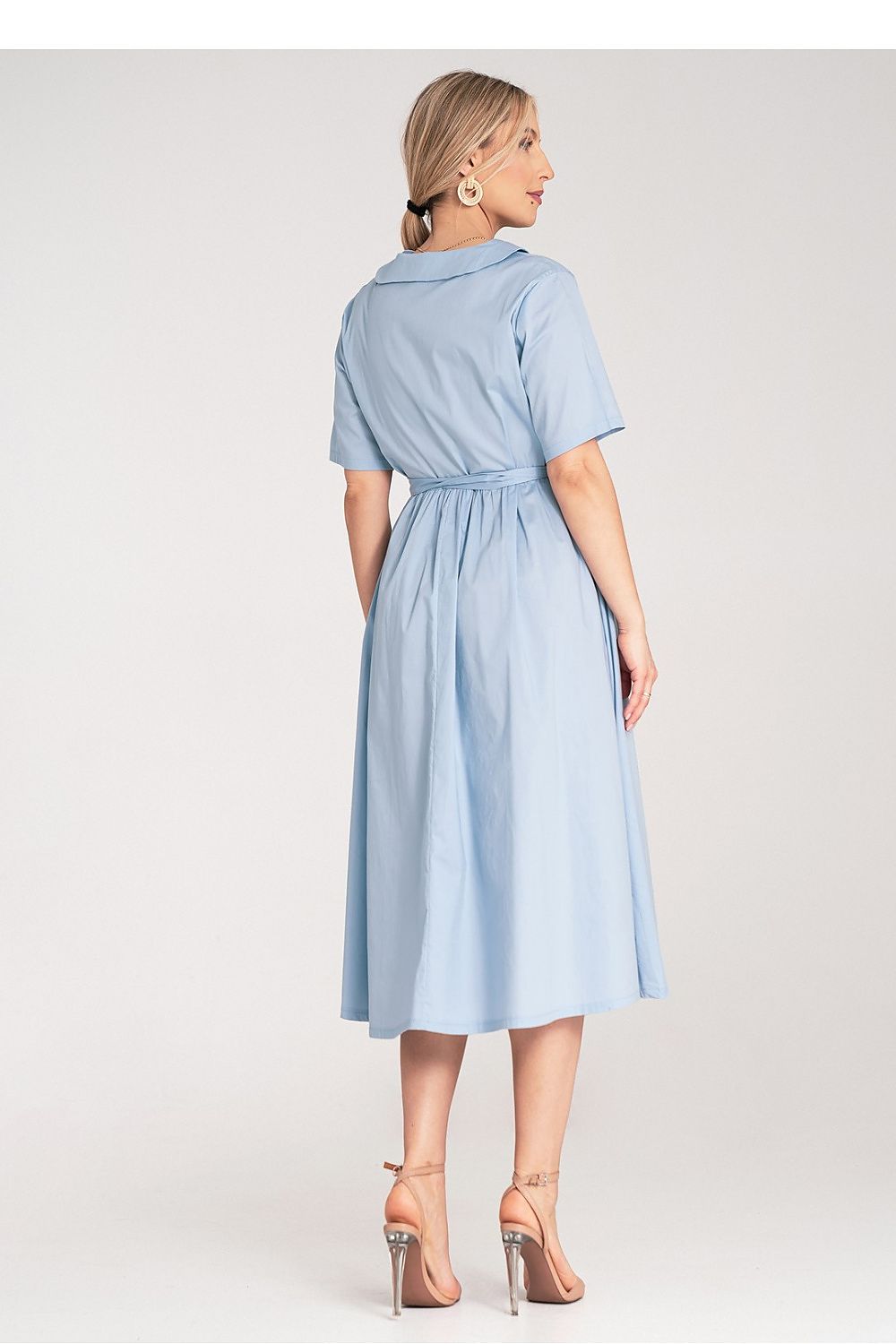 Dagkjole Figl til dame fra MS StyleHaven, laget av Bomull, farge Grønn, størrelse S/M, med short ermer, perfekt til dress