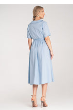 Dagkjole Figl til dame fra MS StyleHaven, laget av Bomull, farge Grønn, størrelse S/M, med short ermer, perfekt til dress