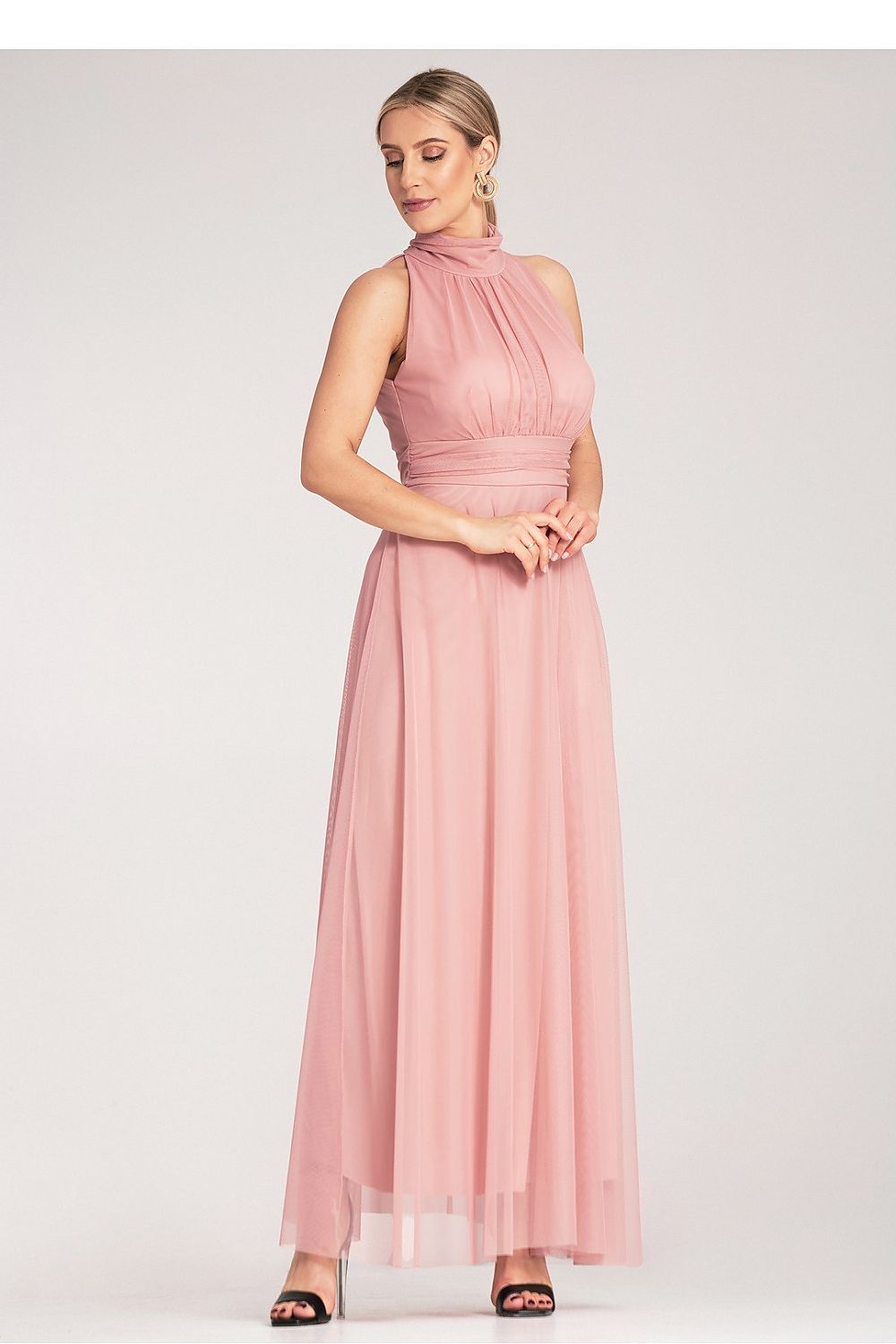 Cocktailkjole Figl til dame fra MS StyleHaven, laget av polyester, farge Svart, størrelse S/M, med sleeveless ermer, perfekt til dress
