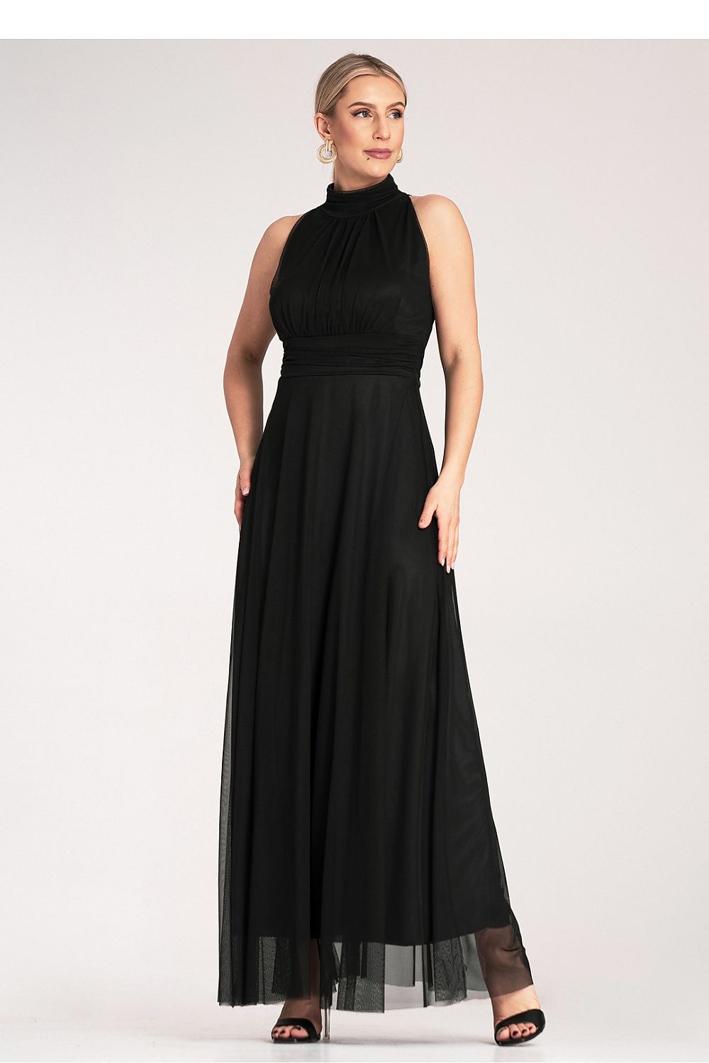 Cocktailkjole Figl til dame fra MS StyleHaven, laget av polyester, farge Svart, størrelse S/M, med sleeveless ermer, perfekt til dress