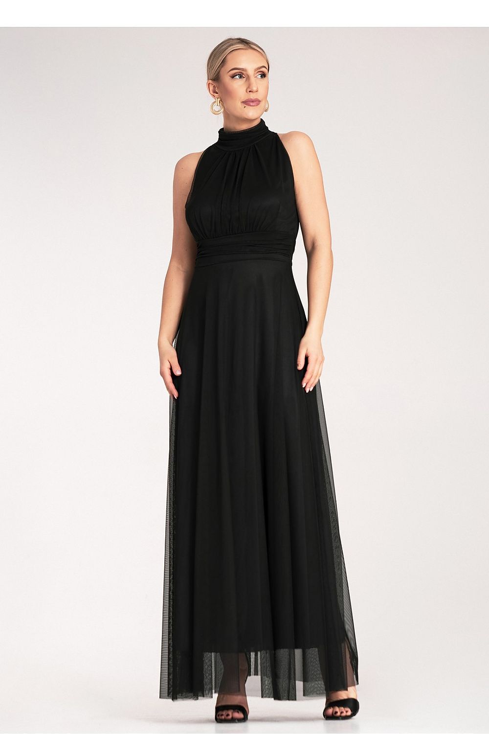 Cocktailkjole Figl til dame fra MS StyleHaven, laget av polyester, farge Svart, størrelse S/M, med sleeveless ermer, perfekt til dress