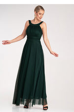 Aftenkjole Figl til dame fra MS StyleHaven, laget av polyester, farge Rød, størrelse S/M, med sleeveless ermer, perfekt til dress