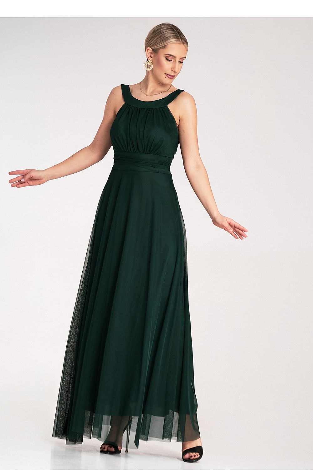 Aftenkjole Figl til dame fra MS StyleHaven, laget av polyester, farge Rød, størrelse S/M, med sleeveless ermer, perfekt til dress