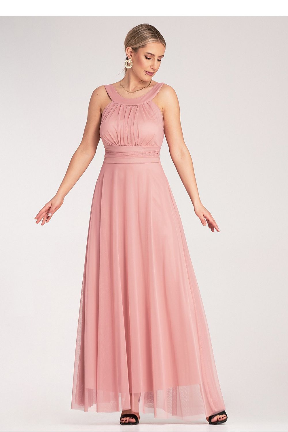 Aftenkjole Figl til dame fra MS StyleHaven, laget av polyester, farge Svart, størrelse S/M, med sleeveless ermer, perfekt til dress