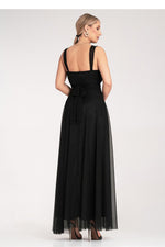 Aftenkjole Figl til dame fra MS StyleHaven, laget av polyester, farge Svart, størrelse S/M, med sleeveless ermer, perfekt til dress