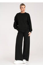 Sett Figl til dame fra MS StyleHaven, laget av polyester, farge Svart, størrelse S/M, med long ermer, perfekt til dress
