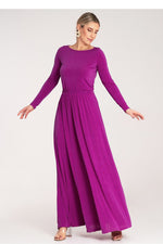 Dagkjole Figl til dame fra MS StyleHaven, laget av polyester, farge Fiolett, størrelse s, med long ermer, maxi lengde, kjolestil sheath, perfekt til dress