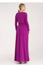 Dagkjole Figl til dame fra MS StyleHaven, laget av polyester, farge Fiolett, størrelse L, med long ermer, perfekt til dress