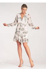 Dagkjole Figl til dame fra MS StyleHaven, laget av polyester, farge Blå, størrelse S/M, med long ermer, perfekt til dress