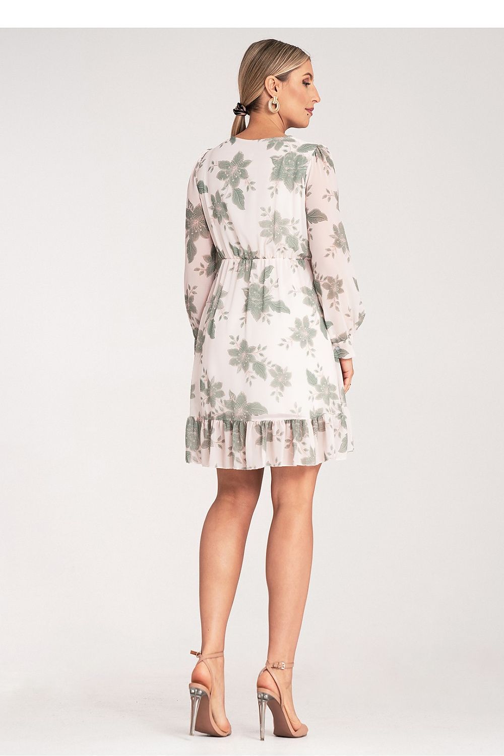 Dagkjole Figl til dame fra MS StyleHaven, laget av polyester, farge Blå, størrelse S/M, med long ermer, perfekt til dress