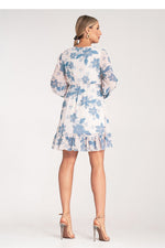 Dagkjole Figl til dame fra MS StyleHaven, laget av polyester, farge Blå, størrelse S/M, med long ermer, perfekt til dress