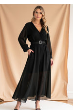 Cocktailkjole Figl til dame fra MS StyleHaven, laget av polyester, farge Rosa, størrelse S/M, med long ermer, perfekt til dress