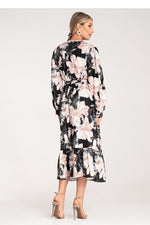 Dagkjole Figl til dame fra MS StyleHaven, laget av polyester, farge Blå, størrelse S/M, med long ermer, perfekt til dress