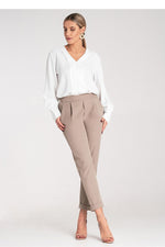 Damebukser Figl til dame fra MS StyleHaven, laget av polyester, farge beige, størrelse S/M, med 3-4; long ermer, perfekt til dress