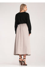 Skjørt Figl til dame fra MS StyleHaven, laget av polyester, farge beige, størrelse S/M, med 3-4; long ermer, perfekt til dress