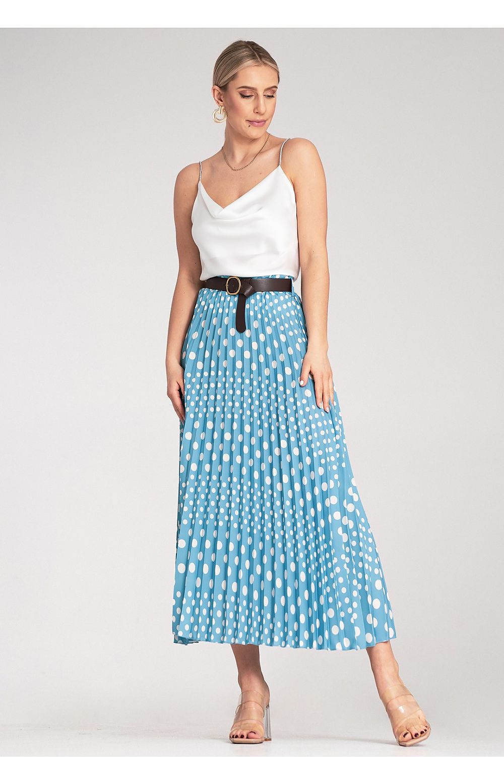 Skjørt Figl til dame fra MS StyleHaven, laget av polyester, farge Grønn, størrelse S/M, med 3-4; long ermer, perfekt til dress