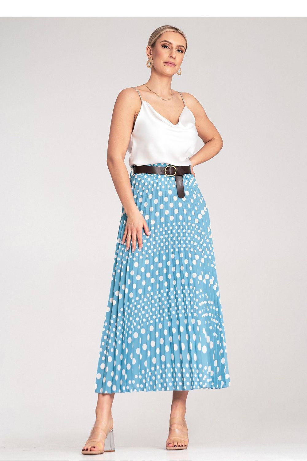 Skjørt Figl til dame fra MS StyleHaven, laget av polyester, farge Grønn, størrelse S/M, med 3-4; long ermer, perfekt til dress