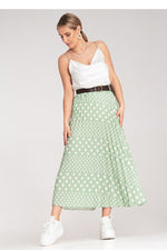 Skjørt Figl til dame fra MS StyleHaven, laget av polyester, farge Grønn, størrelse S/M, med 3-4; long ermer, perfekt til dress
