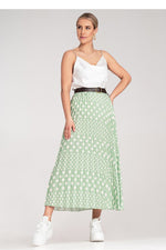 Skjørt Figl til dame fra MS StyleHaven, laget av polyester, farge Grønn, størrelse S/M, med 3-4; long ermer, perfekt til dress