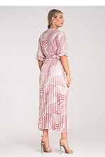 Dagkjole Figl til dame fra MS StyleHaven, laget av polyester, farge Rosa, størrelse S/M, med 3-4; long ermer, perfekt til dress