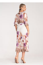 Dagkjole Figl til dame fra MS StyleHaven, laget av polyester, farge Hvit, størrelse S/M, med long ermer, perfekt til dress