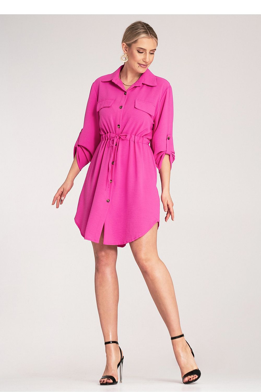 Dagkjole Figl til dame fra MS StyleHaven, laget av polyester, farge Blå, størrelse S/M, med 45720 ermer, perfekt til dress