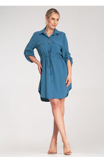 Dagkjole Figl til dame fra MS StyleHaven, laget av polyester, farge Blå, størrelse S/M, med 45720 ermer, perfekt til dress