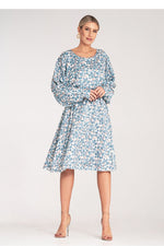 Dagkjole Figl til dame fra MS StyleHaven, laget av Sateng; polyester, farge Svart, størrelse S/M, med long ermer, perfekt til dress