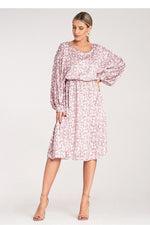 Dagkjole Figl til dame fra MS StyleHaven, laget av Sateng; polyester, farge Svart, størrelse S/M, med long ermer, perfekt til dress